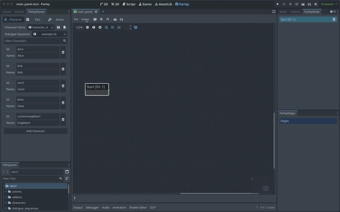 Create a Dialogue Node